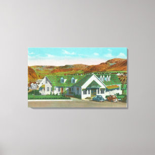 Exterior View of the Green Hut Caf� Canvas Print