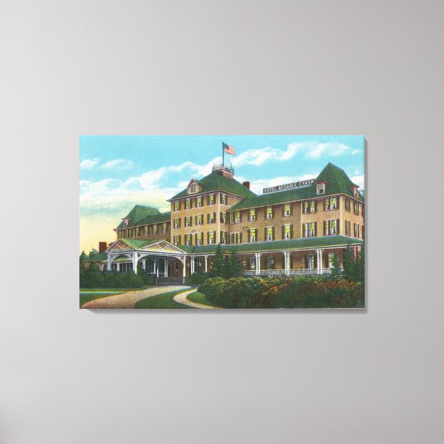 Exterior View of the Hotel Ausable Chasm Canvas Print (Front)
