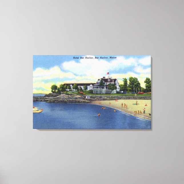 Exterior View of the Hotel Bar Harbour Canvas Print (Front)