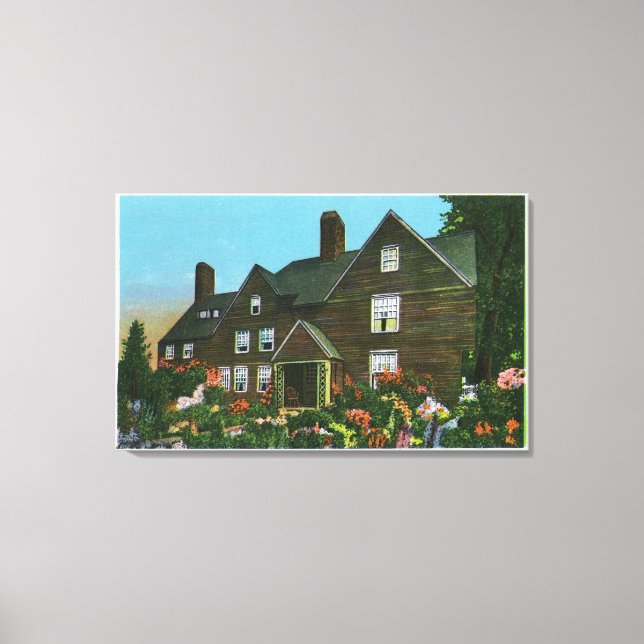 Exterior View of the House of Seven Gables Canvas Print (Front)