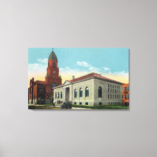 Exterior View of the Library and City Hall Canvas Print