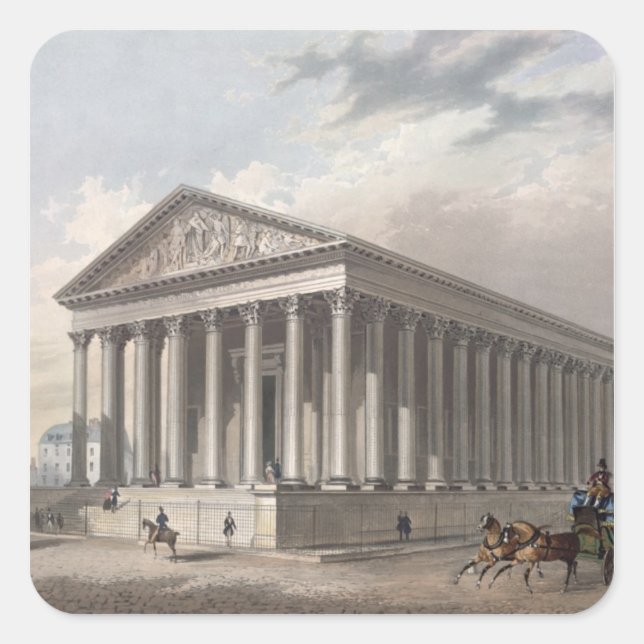 Exterior view of the Madeleine, Paris Square Sticker (Front)