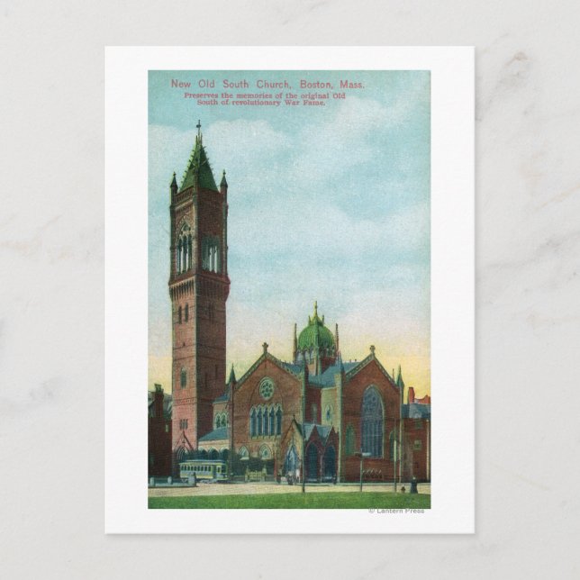 Exterior View of the New Old South Church Postcard (Front)