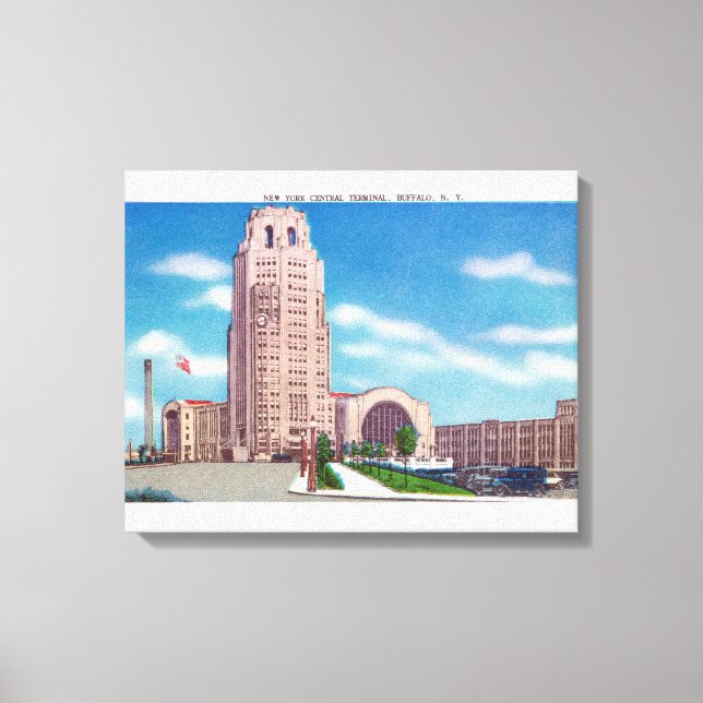 Exterior View of the NY Central Terminal Bldg Canvas Print (Front)