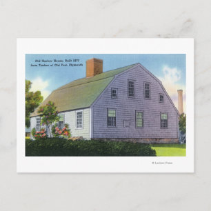 Exterior View of the Old Harlow House Postcard