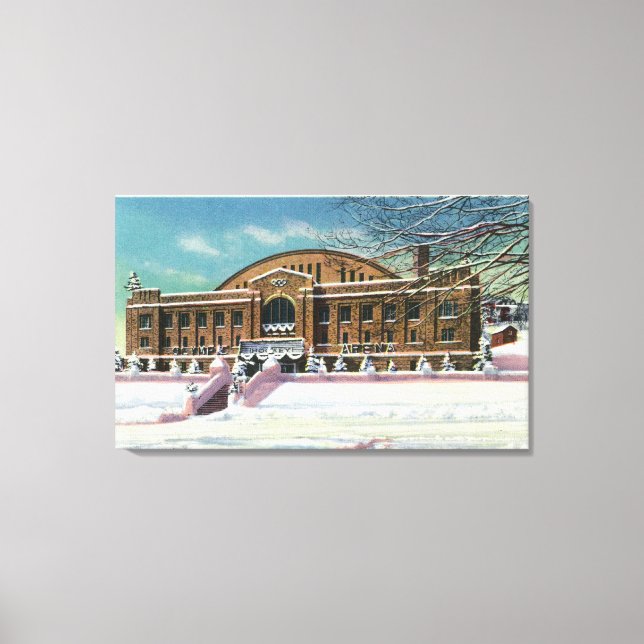 Exterior View of the Olympic Arena in Winter Canvas Print (Front)