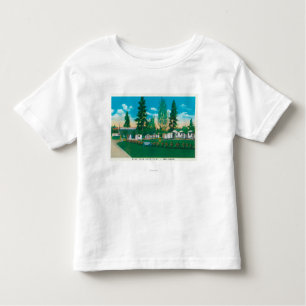 Exterior View of the Pine Tree Auto Camp Toddler T-Shirt