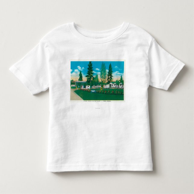 Exterior View of the Pine Tree Auto Camp Toddler T-Shirt (Front)