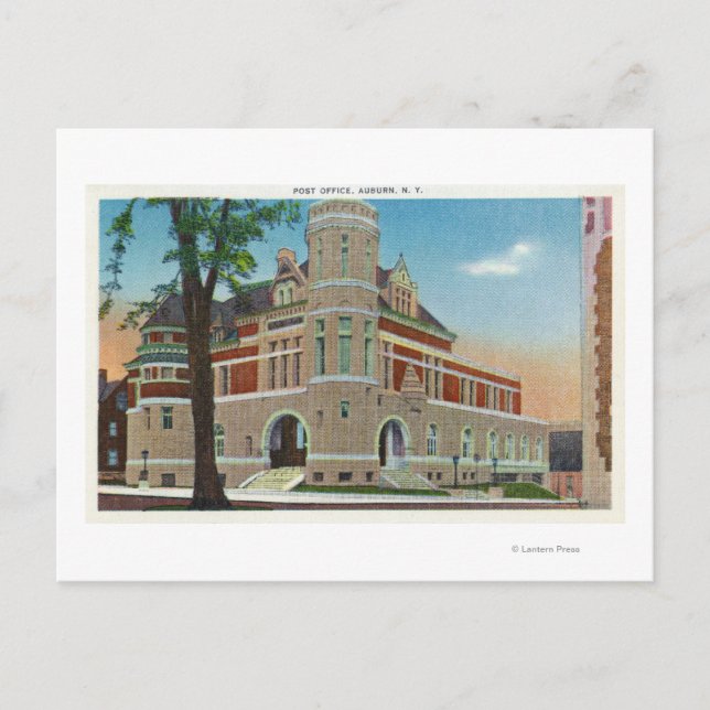 Exterior View of the Post Office 3 Postcard (Front)