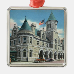 Exterior View of the Post Office 4 Metal Tree Decoration