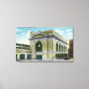 Exterior View of the Railroad Station Canvas Print