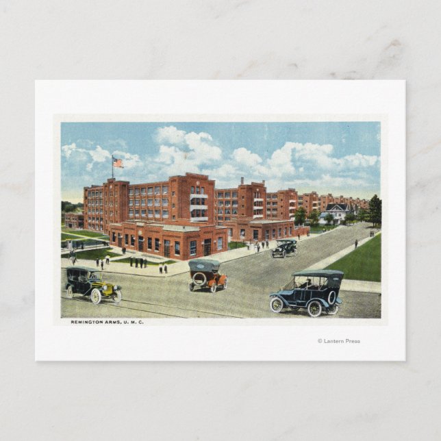 Exterior View of the Remington Arms, UMC Postcard (Front)