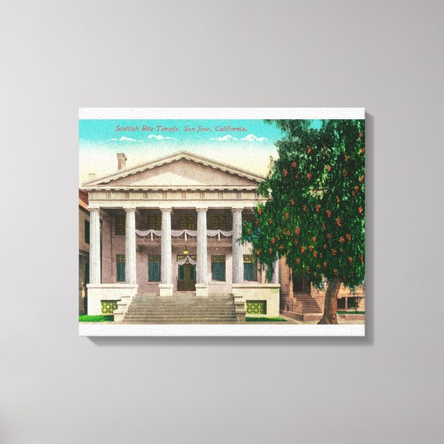 Exterior View of the Scottish Rite Temple Canvas Print (Front)