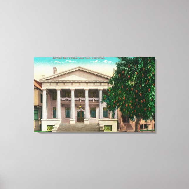 Exterior View of the Scottish Rite Temple Canvas Print (Front)
