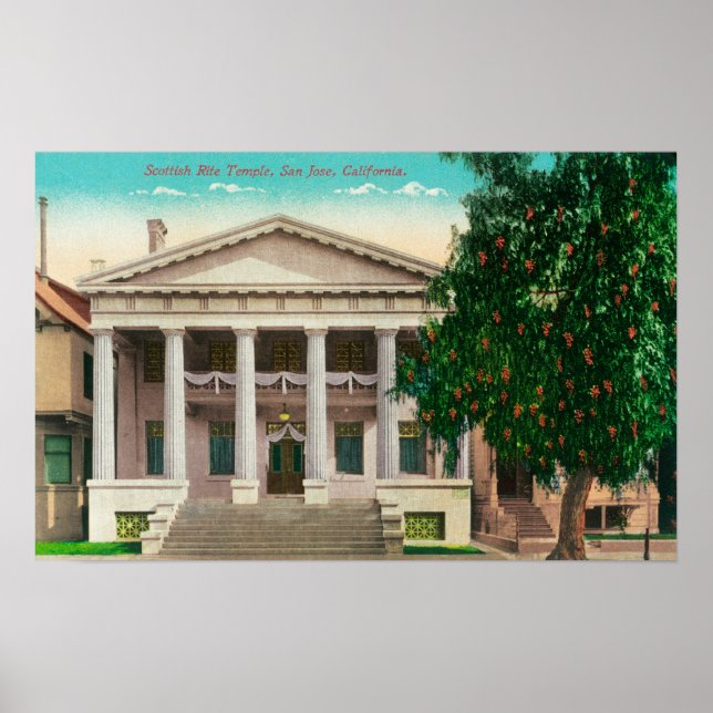 Exterior View of the Scottish Rite Temple Poster (Front)