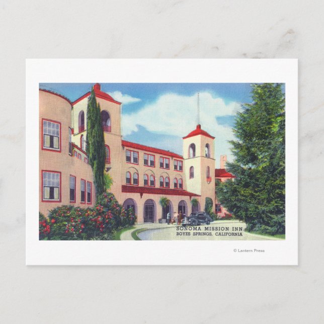 Exterior View of the Sonoma Mission Inn Postcard (Front)