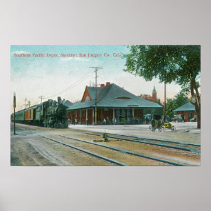 Exterior View of the Southern Pacific Depot Poster