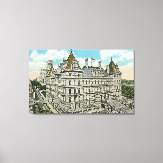 Exterior View of the State Capitol and Office Canvas Print (Front)