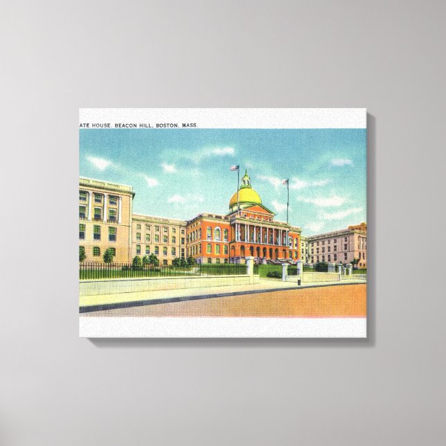 Exterior View of the State House on Beacon Canvas Print (Front)