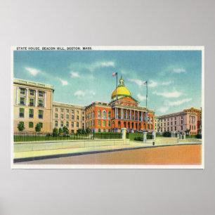 Exterior View of the State House on Beacon Poster