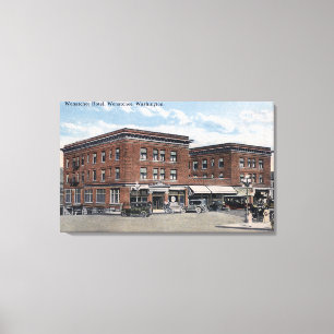 Exterior View of the Wenatchee Hotel Canvas Print