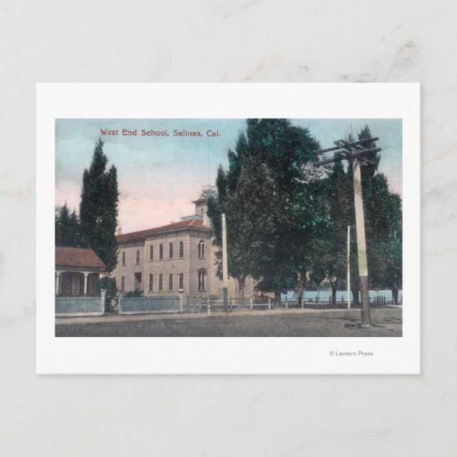 Exterior View of the West End School Postcard (Front)