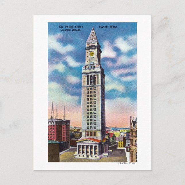 Exterior View of US Custom House Postcard (Front)