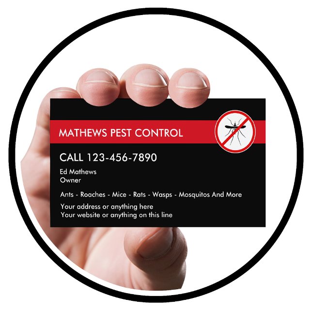 Exterminating Pest Control Mosquito Graphic Business Card (Creator Uploaded)