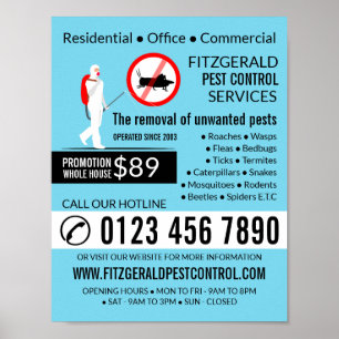 Exterminator Design, Pest Control Advertising Poster