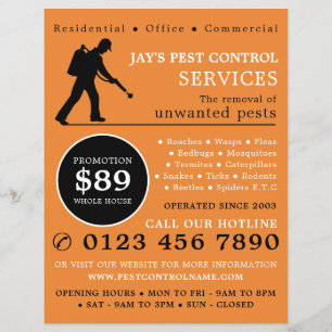 Exterminator, Pest Control Advertising Flyer