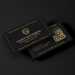 Exterminator Pest Control Contractor Black Business Card