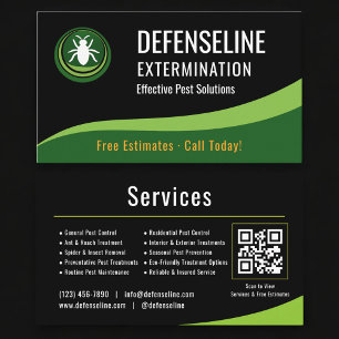 Exterminator Service QR Code Professional  Business Card