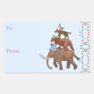 Extinct Animal Holiday Rectangular Sticker