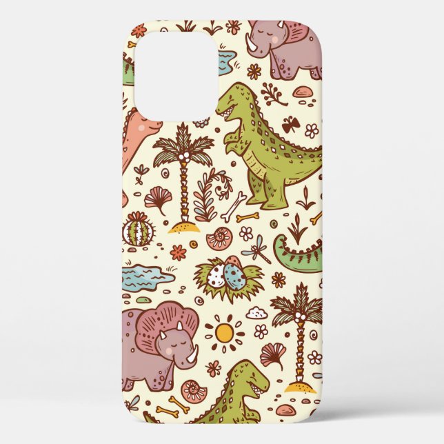 Extinct animals. Prehistoric Reptiles. Cute Cartoo Case-Mate iPhone Case (Back)