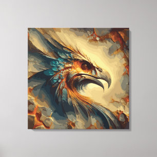 Extinct Bird's Head - Abstract Artwork Canvas Print