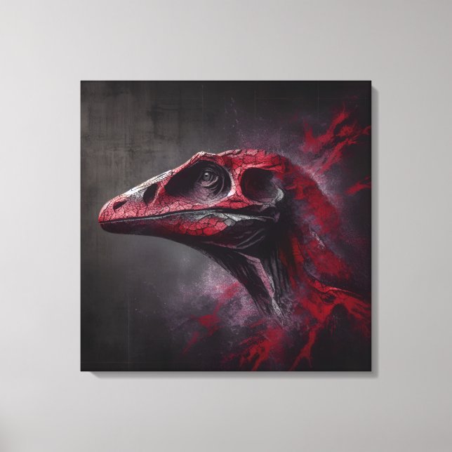Extinct Dinosaur Head Canvas Print (Front)