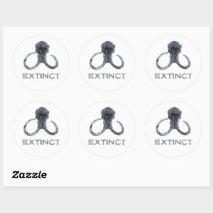 Extinct Woolly Mammoth Fossil Head Version 1 Classic Round Sticker