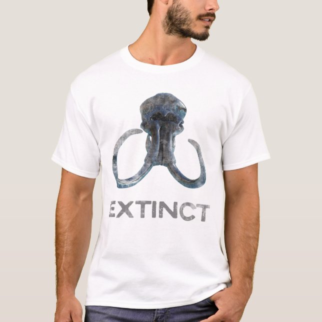 Extinct Woolly Mammoth Fossil Head Version 1 T-Shirt (Front)