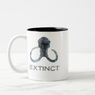 Extinct Woolly Mammoth Fossil Head Version 1 Two-Tone Coffee Mug