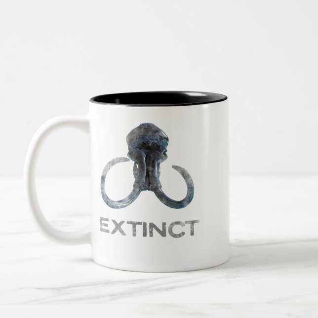 Extinct Woolly Mammoth Fossil Head Version 1 Two-Tone Coffee Mug (Left)