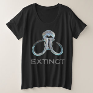 Extinct Woolly Mammoth Fossil Head Version 2 Plus Size T-Shirt