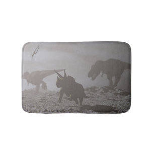 Extinction of dinosaurs - 3D render Bath Mat