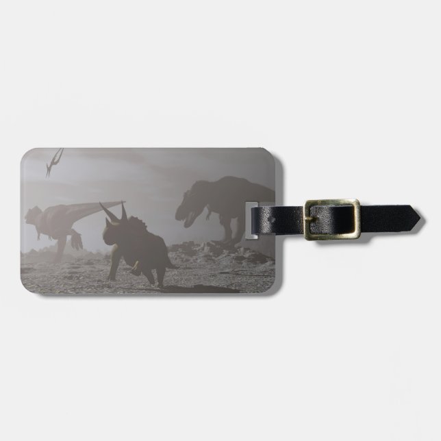 Extinction of dinosaurs - 3D render Luggage Tag (Front Horizontal)