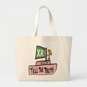 Extinction Rebellion Tell The Truth Boat Large Tote Bag