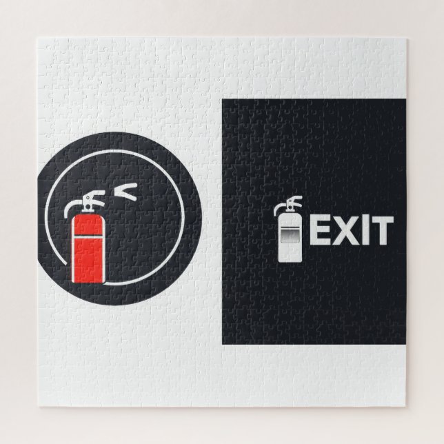 Extingisher with exit sign  jigsaw puzzle (Vertical)