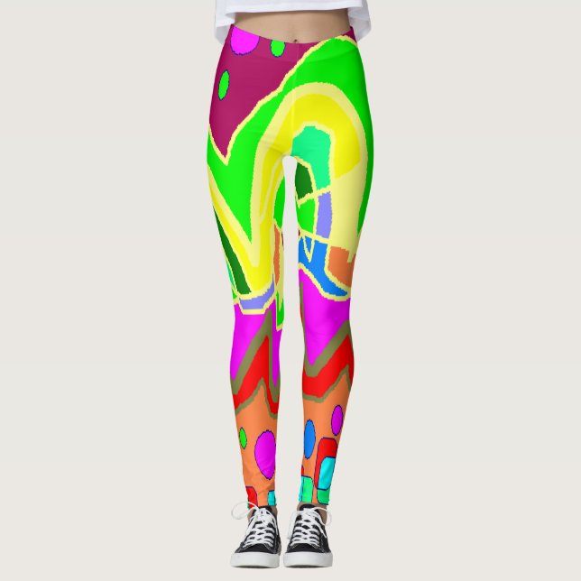 Extra bright bold colours leggings (Front)