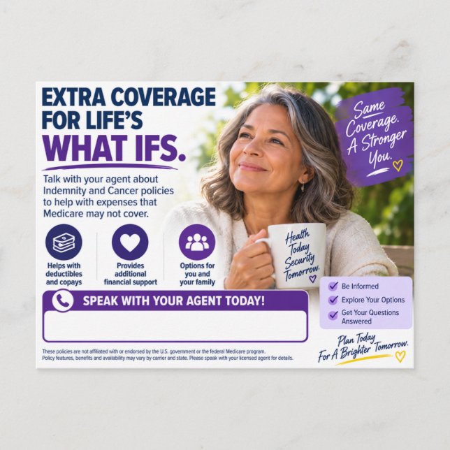 Extra Coverage “What Ifs” Postcard | Indemnity  (Front)