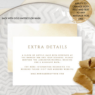 Extra Details Or Other, Golden Yellow Wash Wedding Enclosure Card