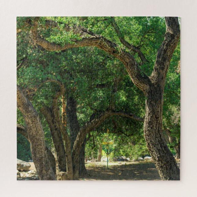 Extra Difficult Disc Golf Forest Puzzle (Vertical)