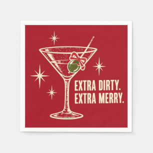 Extra Dirty Extra Merry Christmas Martini Napkin
